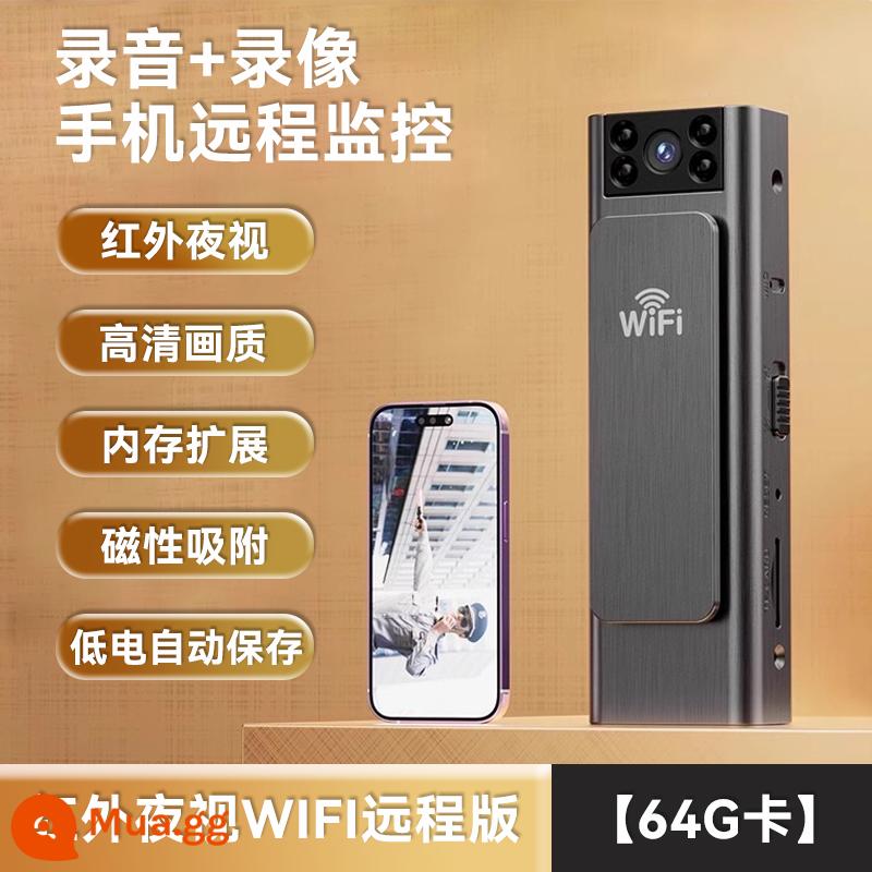 Bút ghi âm ghi hình thực thi pháp luật với chức năng ghi video DV Tất cả bút ghi âm Camera hành động HD - Phiên bản giám sát từ xa 64G [giám sát từ xa trên điện thoại di động + ghi âm thanh và video + tầm nhìn ban đêm] màu đen