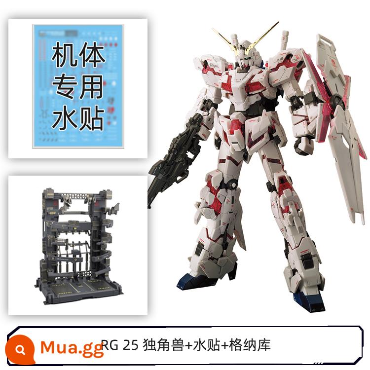 Mô hình Bandai 16741 RG 25 1 144 RX-0 UNICORN Gundam Unicorn Gundam - RG 25 Unicorn + Gnaku cơ khí + Nhãn dán nước