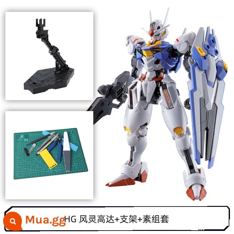 Mô Hình Bandai 63030 HG 1/144 Thần Gió Gundam Mercury Phù Thủy Nhân Vật Chính Máy Trên Không - HG Wind SpiritGundam + chân đế + bộ linh kiện