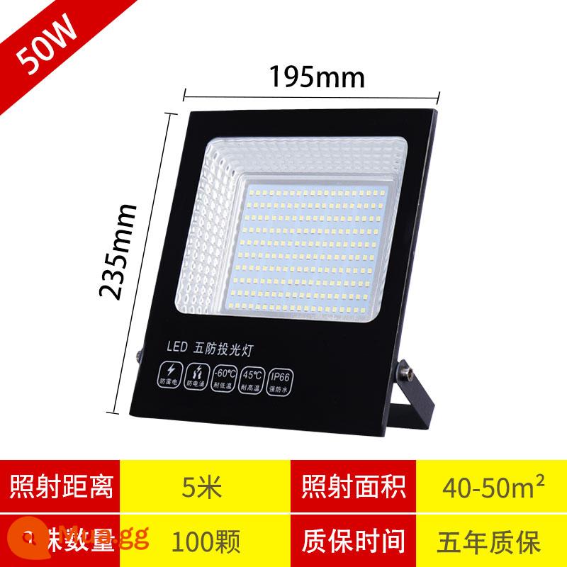 Đèn pha led chiếu sáng ngoài trời chống nước sân ngoài trời siêu sáng 100w công trường xây dựng xưởng xưởng nhà máy đèn rọi - Hạt đèn 50w100 sang trọng-50m2