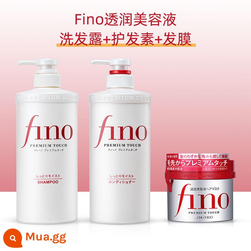 Dầu gội đậm đặc FINO Fen Nhật Bản cải thiện tóc xoăn, dầu xả, dầu gội khắc phục tình trạng khô, kiểm soát dầu và tạo độ bồng bềnh cho nữ - Bộ ba món Fennong (dầu gội 550ml + dầu xả 550ml + mặt nạ tóc 230g)