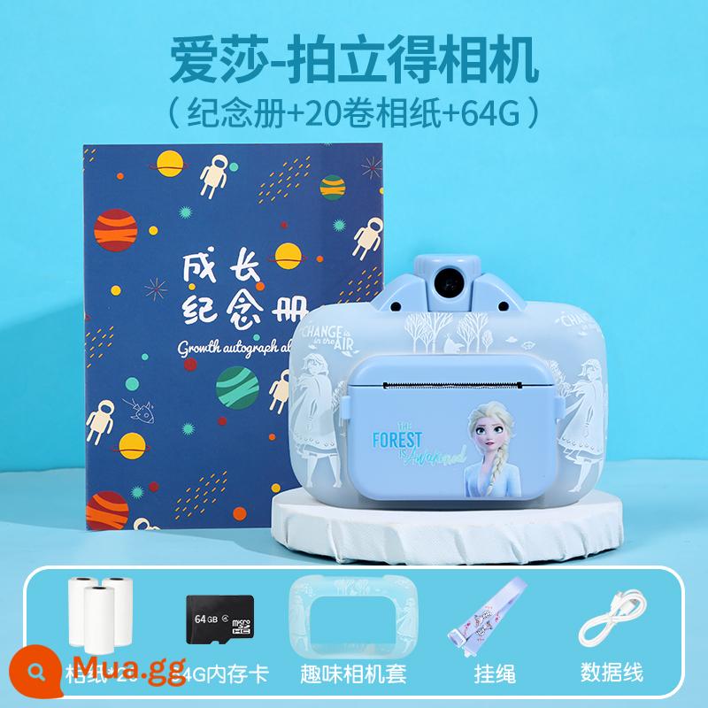 Máy ảnh trẻ em của Disney Polaroid In ảnh Elsa Frozen Girl Quà tặng sinh nhật Ngày đầu năm mới - Gói tăng trưởng] ISA Polaroid 64G + 20 cuộn giấy ảnh + album kỷ niệm