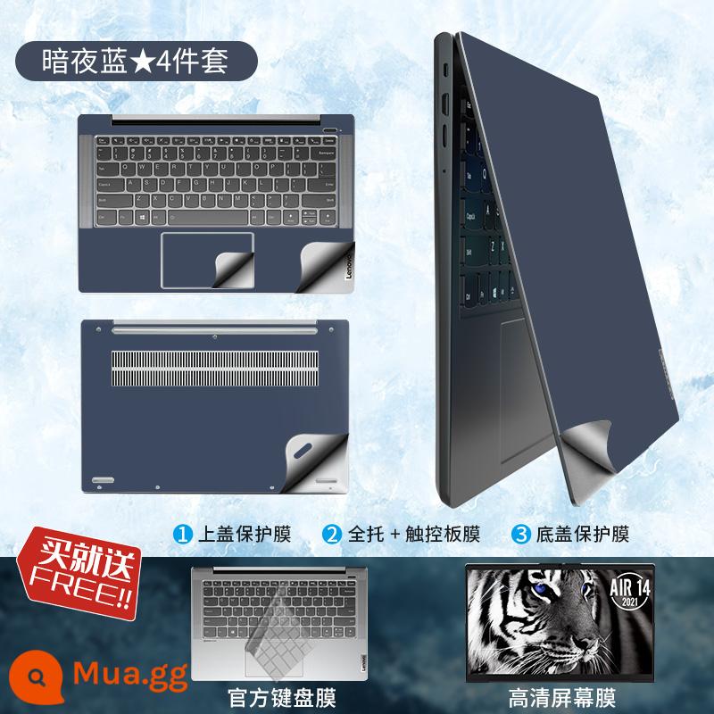 Thích hợp cho 2023 Lenovo Xiaoxin air14 nhãn dán máy tính pro14 màng bảo vệ thinkbook16 notebook air15 vỏ bảo vệ yoga14s trong suốt cộng với phim 13 bộ phim đầy đủ - Màu xanh đêm đậm mới * Bộ bốn mảnh + Phim bàn phím miễn phí + Phim mềm độ phân giải cao * 1