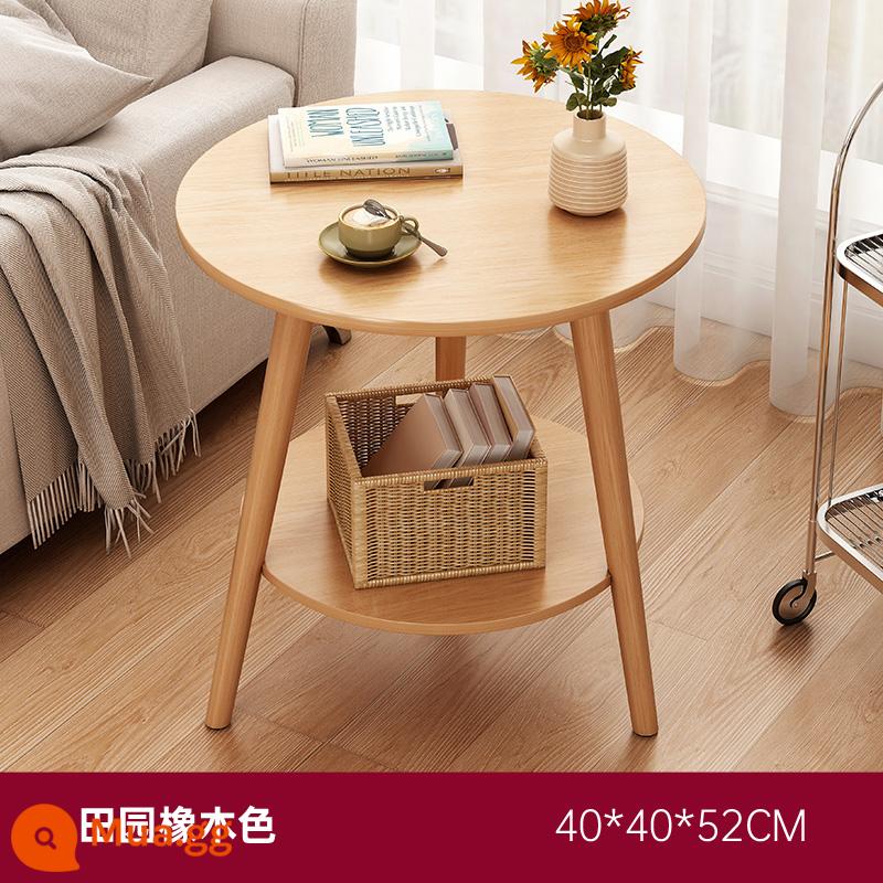 Bàn cà phê phòng khách sofa nhà bàn phụ đơn giản hiện đại đơn giản bàn nhỏ lưới đỏ ban công bàn trà phòng ngủ bàn cạnh giường ngủ - Màu gỗ sồi mục vụ 40 * 40 * 52CM [chân gỗ nguyên khối hai lớp]