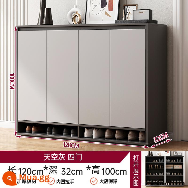 Tủ giày cửa nhà tủ hiên tất cả -in -one lối vào cửa vào tủ lưu trữ tủ đơn giản tủ lưu trữ tủ quần áo - [Tấm dày được nâng cấp❤️Thưởng 10 tệ khi đăng ảnh] Sky Grey 120*32*100cm