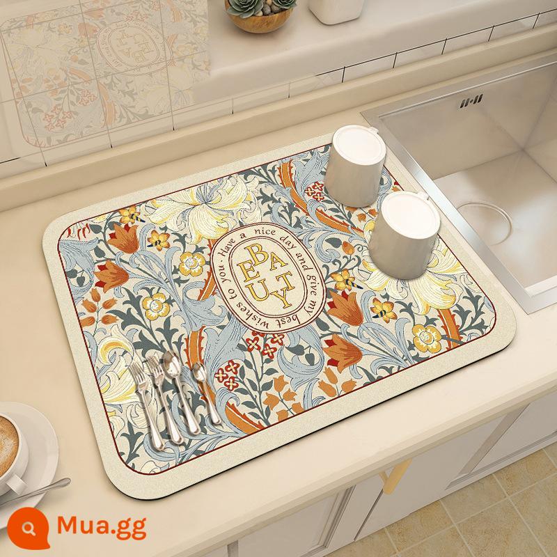 Mặt bàn bếp thoát nước bùn tảo cát thấm mát pad để bàn bộ đồ ăn khô pad coaster rửa bàn trà thanh mat - Phiên bản dày hơn - Cuộc hẹn của Manya