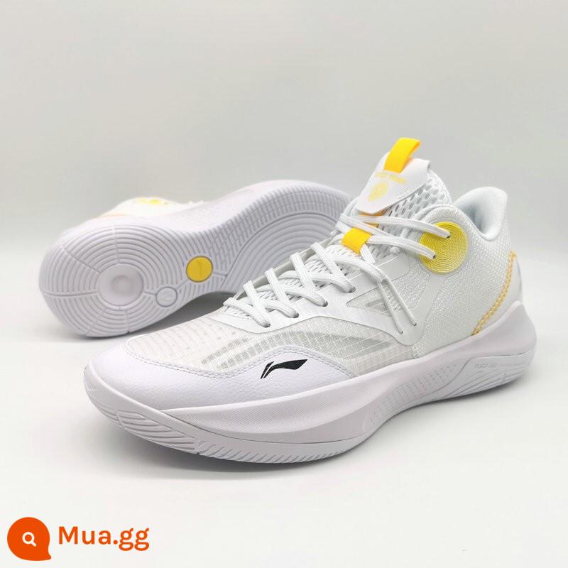 Giày bóng rổ Li Ning nam sonic combatlow chịu mài mòn 10 giày combat chính hãng 9 giày thể thao cổ thấp - Bánh trắng/lòng đỏ/đỉnh thấp tiêu chuẩn [Sonic 9TD]