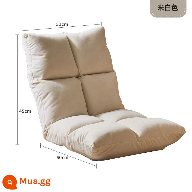 Ghế sofa lười Jiayi có cửa sổ có thể điều chỉnh đệm gấp đơn tatami có thể nằm và ngủ trên ghế thư giãn trong phòng khách - Màu trắng nhạt|Làm đầy bốn lưới, điều chỉnh nhiều điểm