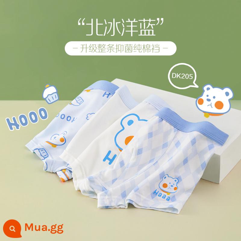 Quần đùi bé gái đậu đỏ quần đùi cotton nguyên chất không kẹp PP bé gái quần đùi tam giác kháng khuẩn cho bé gái trung và lớn - DK205 Xanh Bắc cực - Bé trai