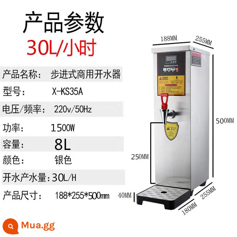 Máy nước nóng nước sôi nước nóng thương mại Máy nước nóng lớn -capacity rang hoàn toàn tự động nước nóng phục vụ cửa hàng trà nước sôi - 1.5kw-30L (mẫu màu bạc)