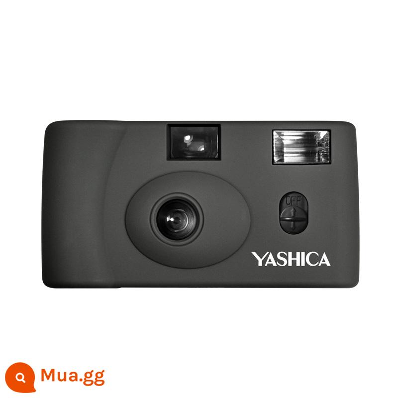 Bộ máy ảnh phim nghệ thuật Spot Yashica Yashica MF-1 với đèn flash tay bằng pin dây đeo phim - Màu xám đen