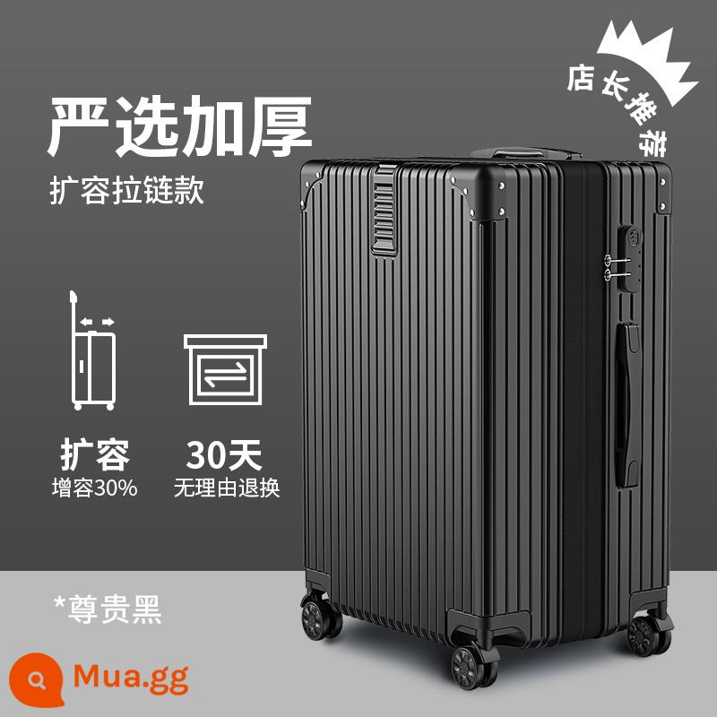 Vali Nữ Công Suất Lớn 32 Inch Xe Đẩy Ốp Lưng Nam Đa Năng Bánh Xe Mật Khẩu Bao Da Mới 2022 Vali Bền Đẹp - Noble Black [Mở rộng được lựa chọn nghiêm ngặt - Công suất tăng 30%]