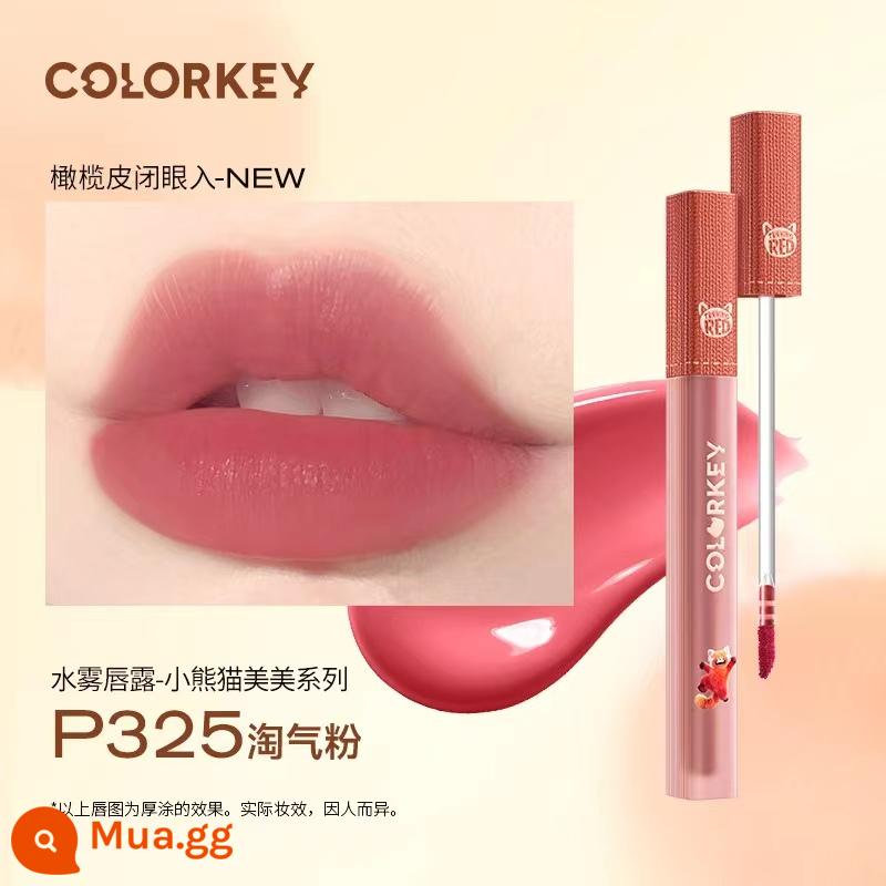 Colorkey Kelaqi Tanabata Giới Hạn Son Men Hoa Hồng Nhỏ Hộp Quà Lễ Tình Nhân Nhung Son Môi Gương Son Bóng - [Son dưỡng môi Water Mist] P325 Red Panda Meimei 2 thỏi