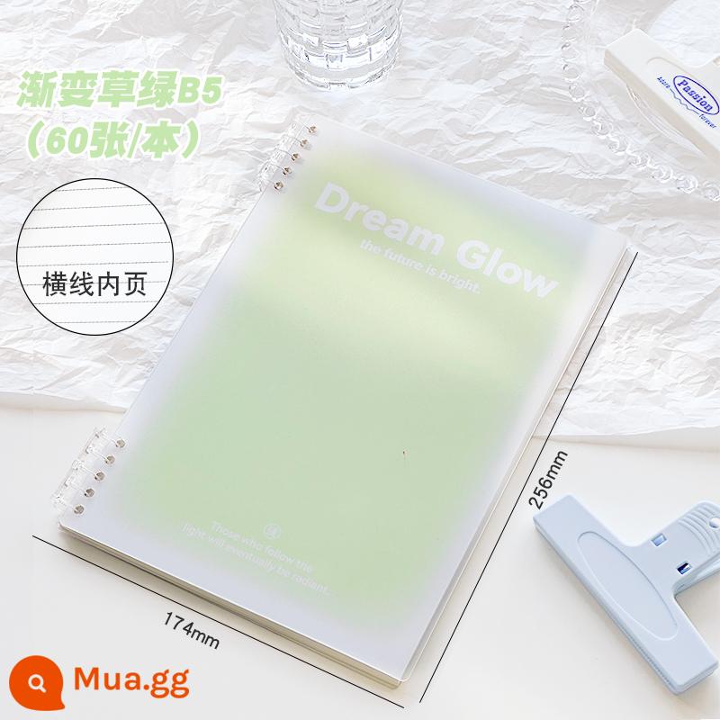 b5 sổ tay rời thân thiện với tay có thể tháo rời giá trị cao đơn giản gradient học sinh a5 notepad da mềm - ❤Jelly Green B5 mới (60 ảnh/cuốn)