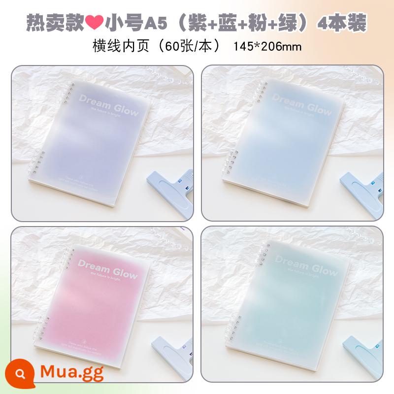 b5 sổ tay rời thân thiện với tay có thể tháo rời giá trị cao đơn giản gradient học sinh a5 notepad da mềm - Mới ❤Kích thước nhỏ A5∣Tím+Xanh dương+Hồng+Xanh lục∣4 gói