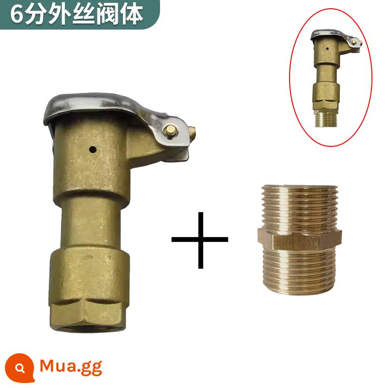 Van nước nhanh bằng đồng thau lấy nước 6 phút 1 inch lấy nước cảnh quan bãi cỏ vòi phun nước bằng đồng cần gạt chìa khóa - Thân van dây đồng 6 điểm bên ngoài