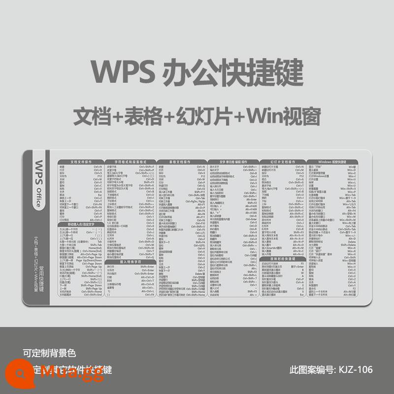 Văn phòng WPS văn phòng công thức hàm Excel siêu lớn Bàn di chuột PS CAD Word Phím tắt PPT Daquan - WPS KJZ-106 màu xám