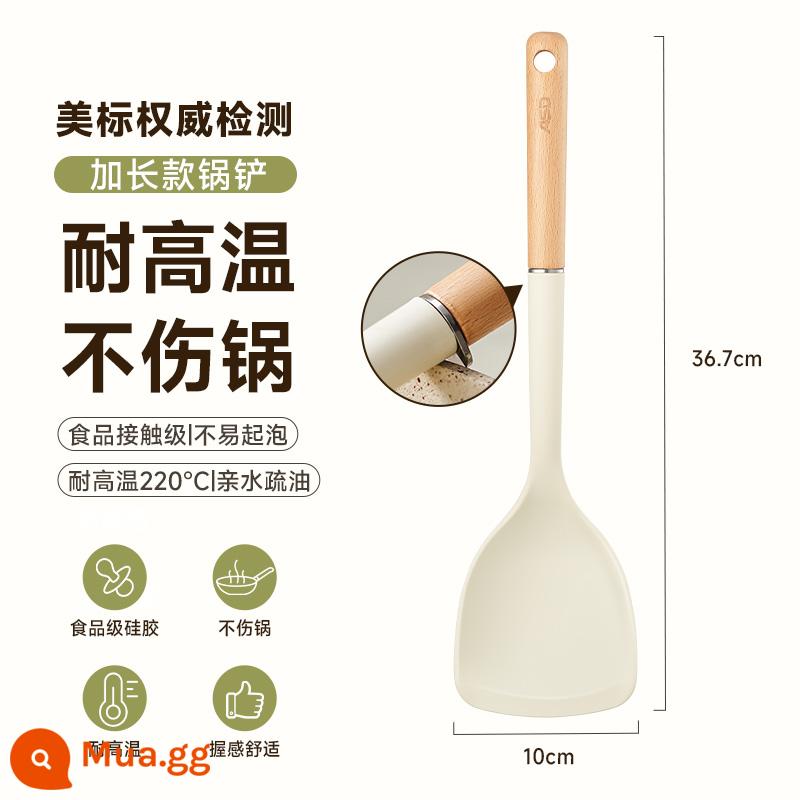 Thìa silicone ASD, thìa nồi chống dính gia dụng, dụng cụ nhà bếp chịu nhiệt độ cao cấp thực phẩm, thìa nấu ăn, rây súp - [Spade] Tay cầm mở rộng 36,7cm, thìa rộng