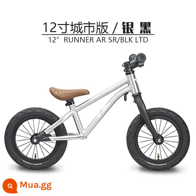 Người Anh Earlyrider xe cân bằng trẻ em không có bàn đạp 1.5-6 tuổi S tập đi xe đạp Scooter - R12 inch màu đen, cao 90-130cm