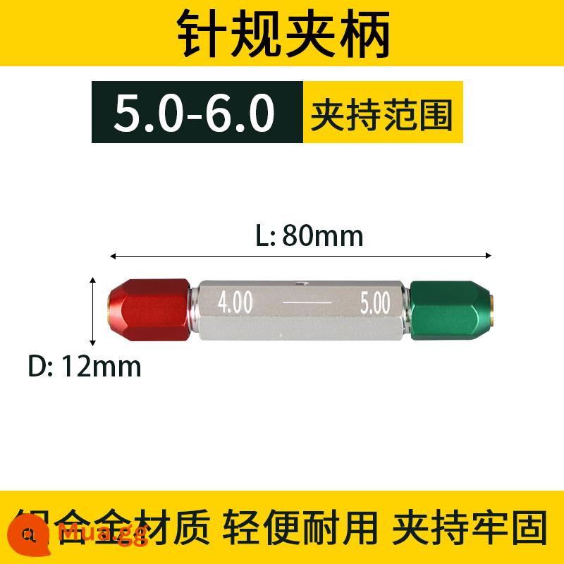 Máy đo kim thương hiệu Fengjie, máy đo phích cắm pin, thanh đo chính xác, công cụ kiểm tra, đo độ chính xác cao, máy đo đường chuyền và dừng, thép trắng 0,1-25mm - Phạm vi kẹp 5.0-6.0