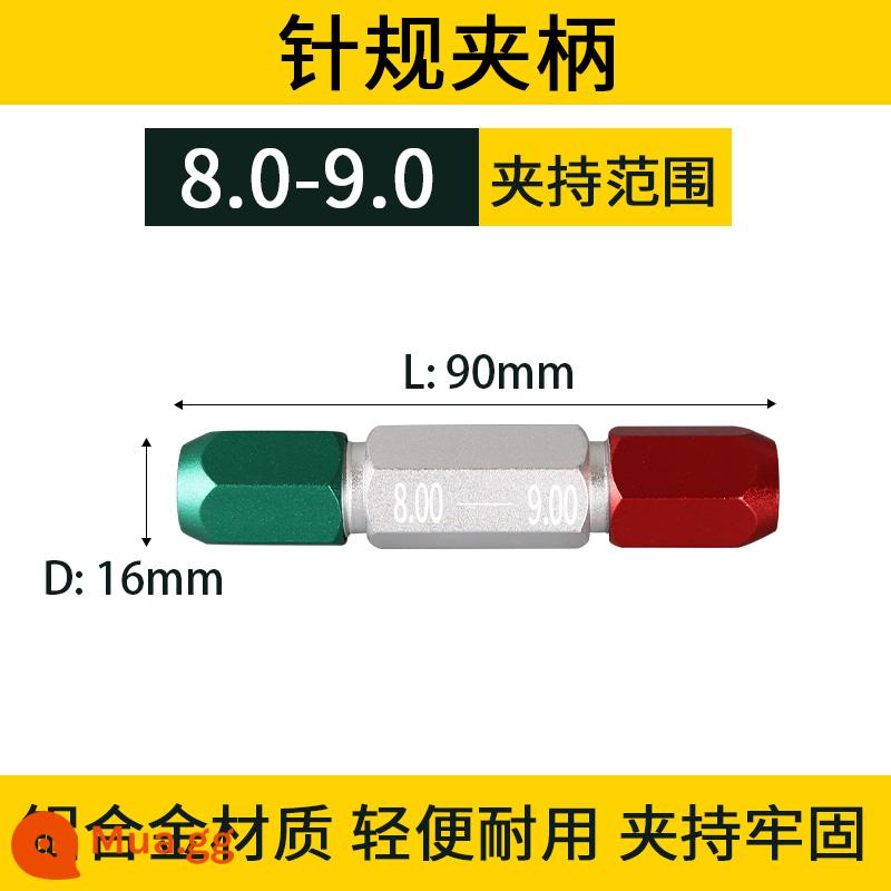 Máy đo kim thương hiệu Fengjie, máy đo phích cắm pin, thanh đo chính xác, công cụ kiểm tra, đo độ chính xác cao, máy đo đường chuyền và dừng, thép trắng 0,1-25mm - Phạm vi kẹp 8-9