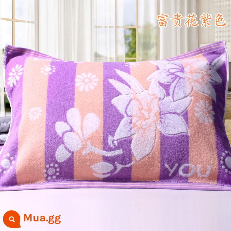 [Đặc Biệt Hàng Ngày] Khuyến Mãi Vỏ Gối Cotton Nguyên Chất Dày Và Cặp Lớn Mềm Mại Hoạt Hình Chính Hãng Không Phai Màu - Hoa hồng sa mạc hai gói màu tím