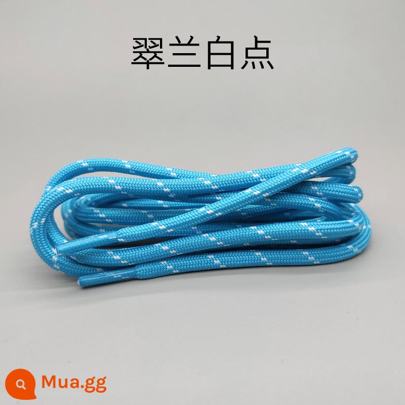 Dây giày tròn 3.0 độc đoán phù hợp với Anta Wang Yibo cùng phong cách denim đen đính đá không nguyên bản được sơn tĩnh điện đen, trắng, đen và xanh - Chấm xanh và trắng ngọc lục bảo (tròn)