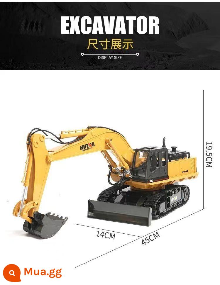 Huina 573 Hợp Kim Cao Cấp 10 Kênh Điều Khiển Từ Xa Xe Ben Kỹ Thuật Xe 2.4G Xe Ben Đồ Chơi Trẻ Em - máy xúc 510 11 kênh