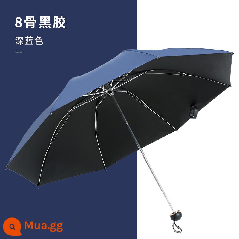 Dù Paradise Umbrella Ô đôi nam nữ quá khổ Ô ba người nắng và mưa Công dụng kép Vinyl gấp chống nắng Ô dù che nắng tăng cường - Kem chống nắng vinyl xanh hải quân (8 xương sườn)