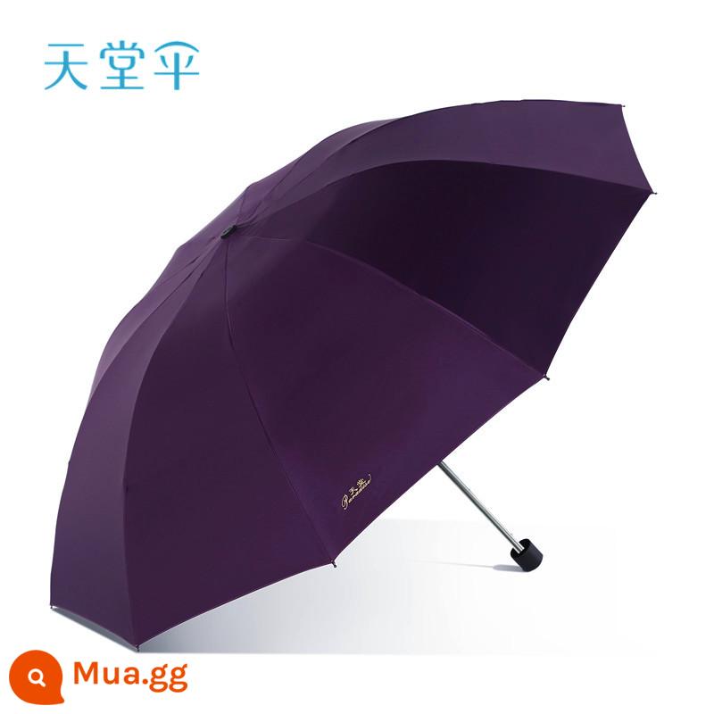 Dù Paradise Umbrella Ô đôi nam nữ quá khổ Ô ba người nắng và mưa Công dụng kép Vinyl gấp chống nắng Ô dù che nắng tăng cường - Màu tím (ô lớn 10 xương)