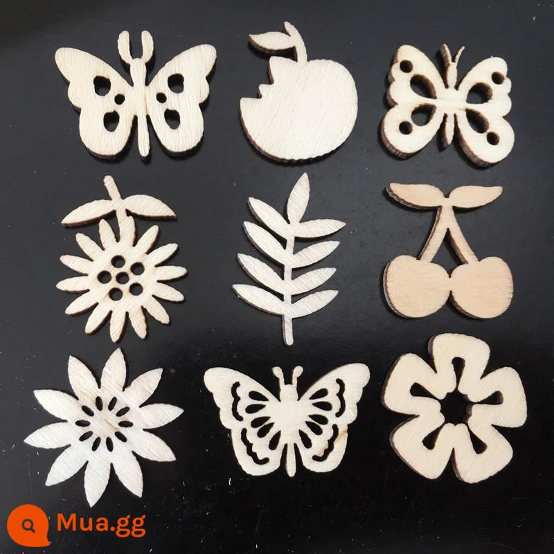 Lemeng dây buộc thuốc nhuộm handmade tự làm dụng cụ chất liệu gói áo thun trẻ em lạnh nhuộm quần áo nhuộm sắc tố 8 màu - Gỗ dăm hình hoa anh đào [trộn 50 miếng]