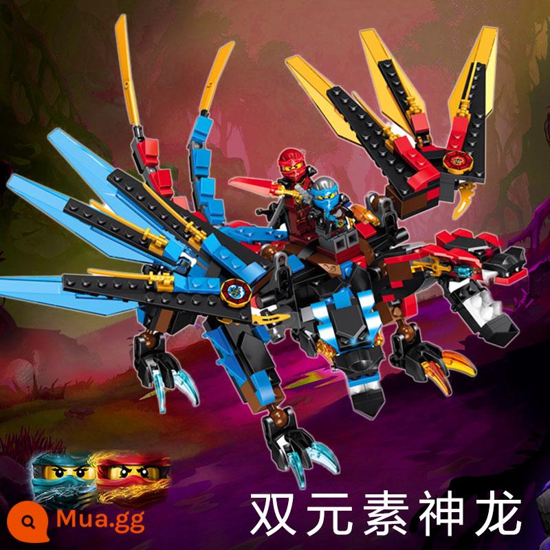 Tương Thích Với Trung Quốc Phantom Ninja Khối Xây Dựng Storm Fighter Bé Trai Xếp Hình Đồ Chơi Lắp Ráp Cho Trẻ Em Từ 6-8-12 - Ưu đãi đặc biệt màu cam--Rồng hai đầu băng và lửa