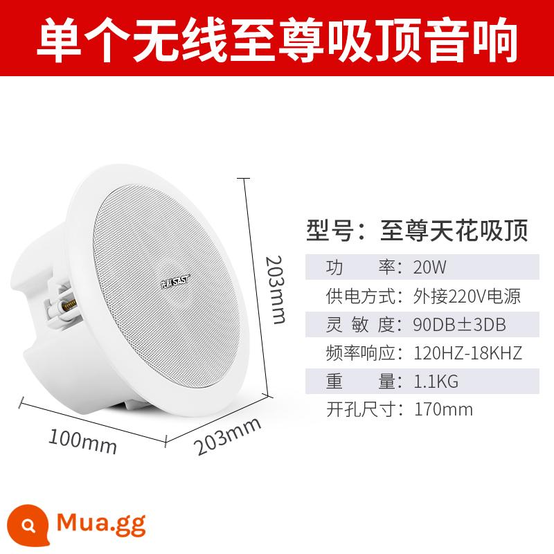 Âm thanh trần hút Bluetooth không dây Xianke W1 Loa treo tường Âm thanh treo tường Bộ còi đặc biệt tại nhà Bộ nhúng cuộc họp trong nhà Cửa hàng thương mại trong nhà Phòng ăn Siêu thị Phát sóng Âm thanh vòm 3D thông minh - Loa trần toàn dải cao cấp thu sóng không dây