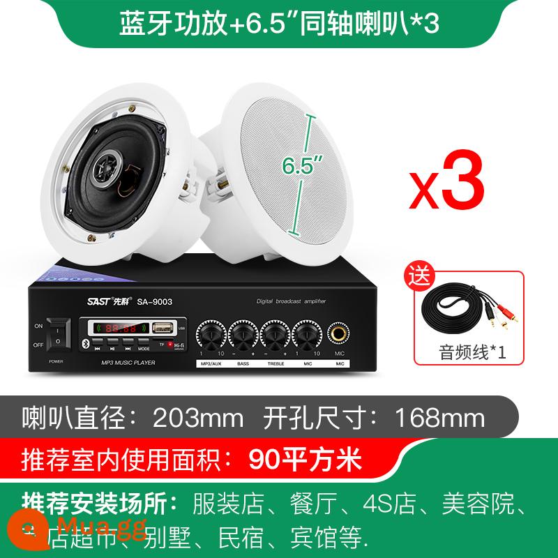 Xianke S1-5 Trần treo Bluetooth không dây Âm thanh treo trần Bộ khuếch đại công suất còi hàng đầu Loa nhúng 3D Âm trầm vòm trong nhà Cửa hàng gia đình Phòng ăn Truyền hình cáp thương mại treo tường - 3 trần đồng trục 6.5 inch + amply