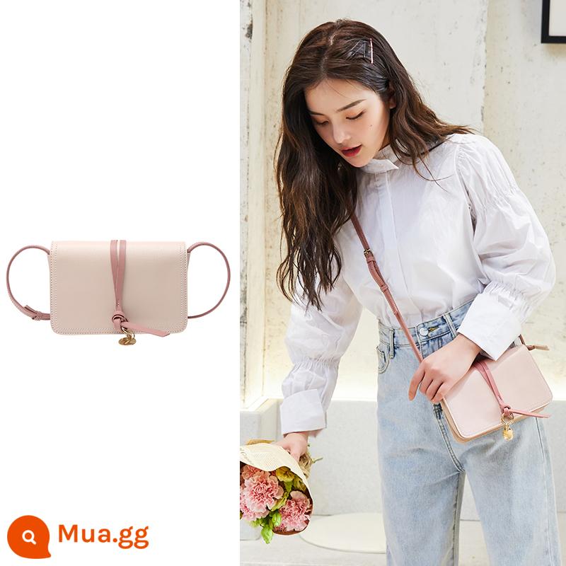 Túi Semir Messenger dành cho nữ trong mùa thu và mùa đông New Niche Túi đeo vai đơn tiên tiến Đa năng Túi Satchel đơn giản Túi xách nữ có họa tiết - Hồng