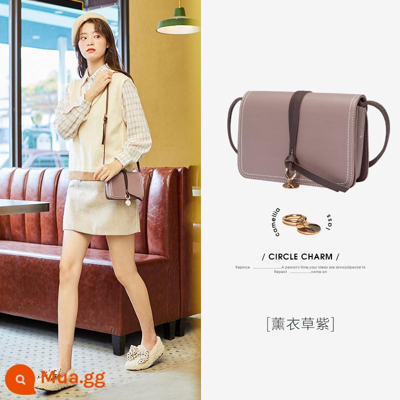 Túi Semir Messenger dành cho nữ trong mùa thu và mùa đông New Niche Túi đeo vai đơn tiên tiến Đa năng Túi Satchel đơn giản Túi xách nữ có họa tiết - hồng tím