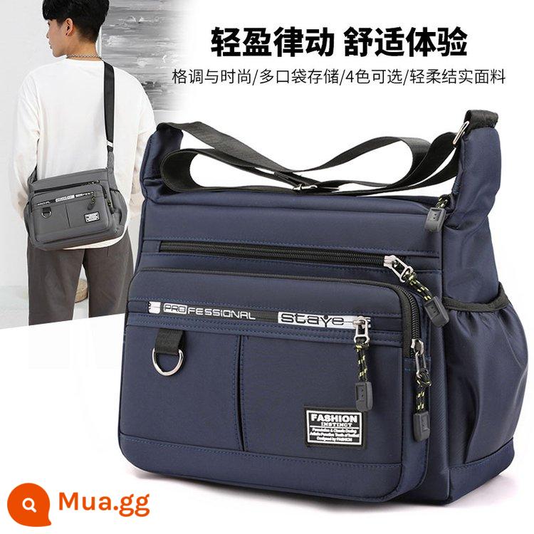 Túi nylon nam Oxford Spinning Shoulder Messenger Túi đeo vai Túi sức chứa lớn Túi cặp Túi thể thao sức chứa lớn cho nam - Màu xanh hải quân