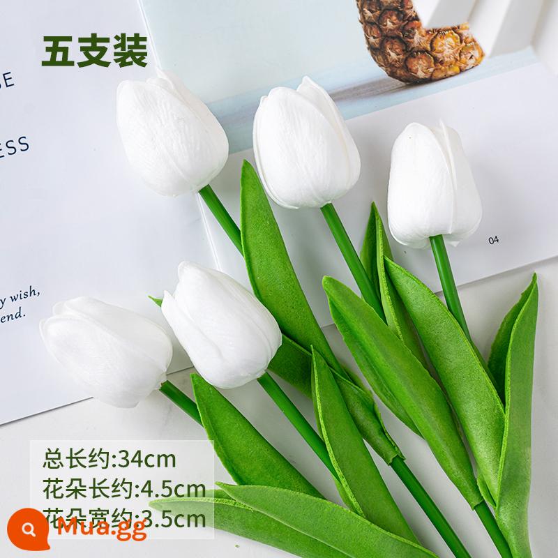 Lưới đỏ mô phỏng hoa tulip Trang trí bánh ngày lễ tình nhân chỉ có nữ thần sắc đẹp trang trí bánh cổ tích nhỏ - Mô phỏng hoa tulip trắng kiểu pu 10 miếng