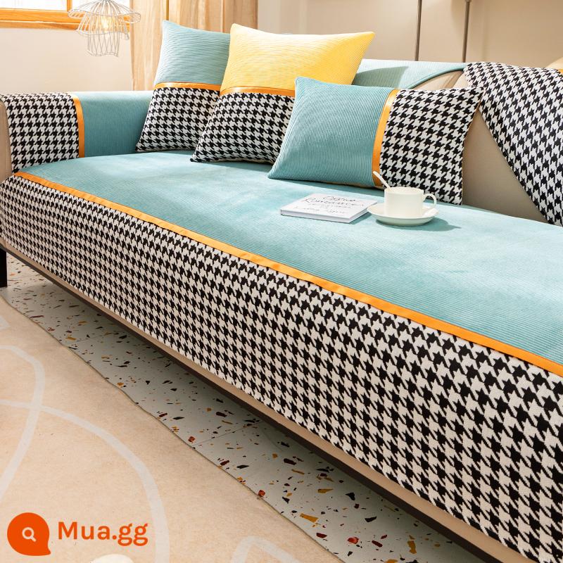 Sofa đệm bốn mùa đa năng đệm nhẹ sang trọng hiện đại bọc sofa cao cấp 2022 sofa mới khăn trải vải tùy chỉnh - Shuyi-Nước Xanh