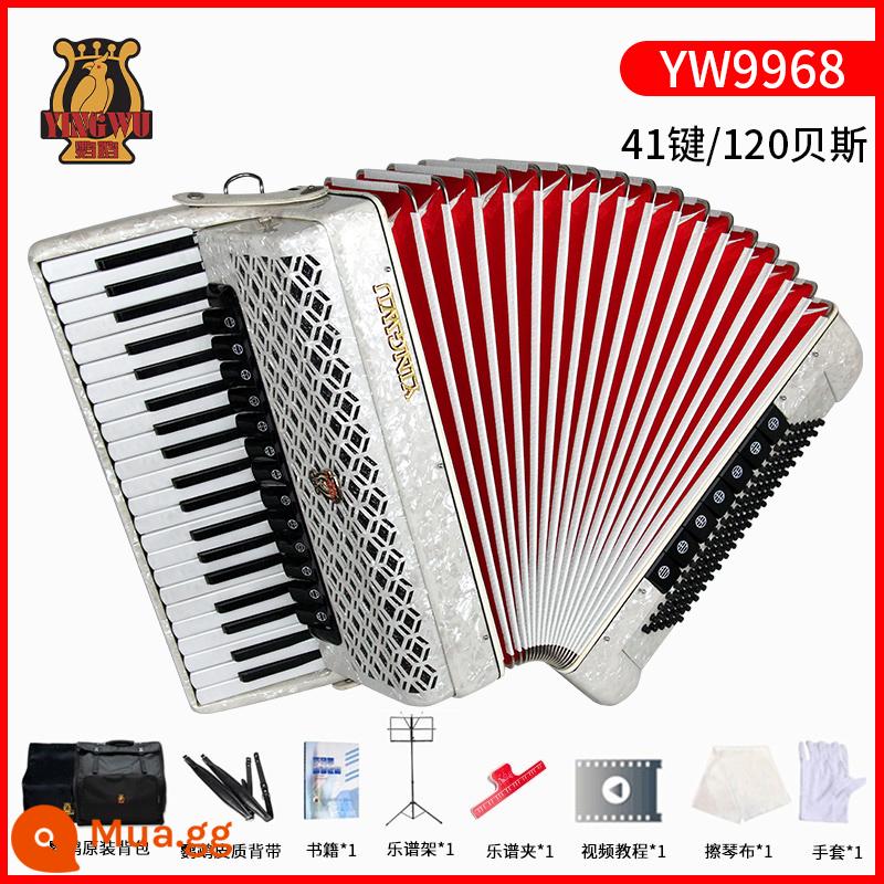 Tianjin Parrot Flame Music Music Trường tiểu học Người lớn 60/96/120 Bestebus biểu diễn Giới thiệu Slayer Wind Piano 3 - 120 bass/41 phím YW827 màu trắng + gói quà