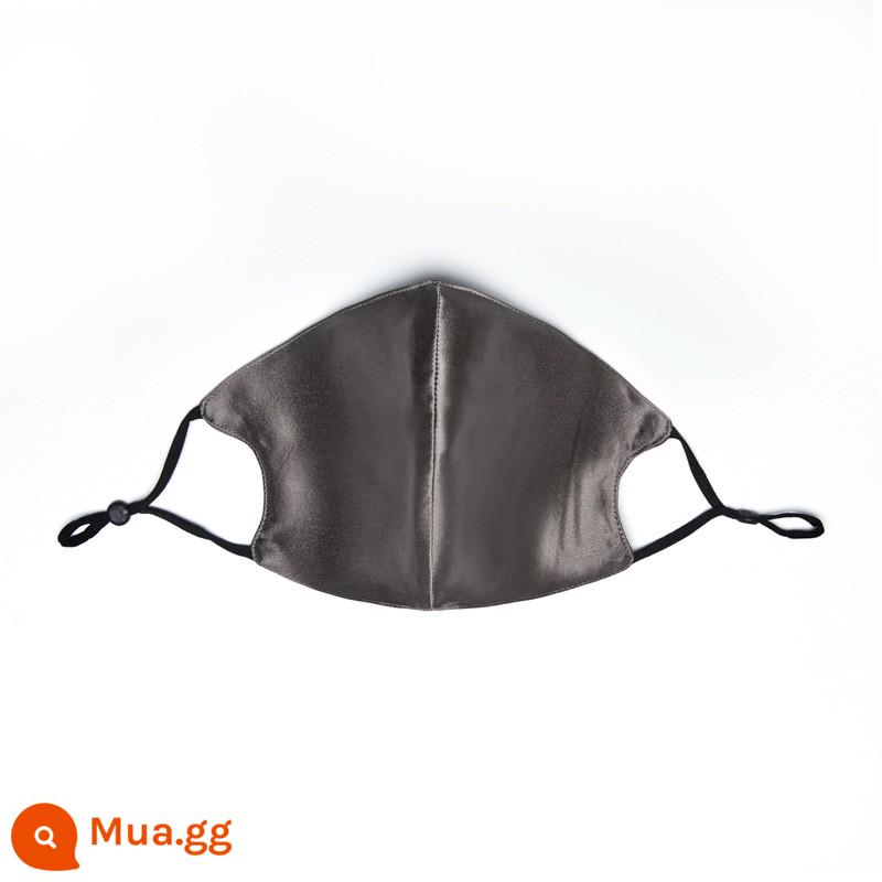 Cross -bordder Double -layer Mulberry Silk Mặt nạ 22 Mimi Bốn mùa Kem chống nắng Dustproof Real Silk Mask Chăm sóc da - Khóa tai có thể điều chỉnh bảo vệ hai lớp màu xám đậm