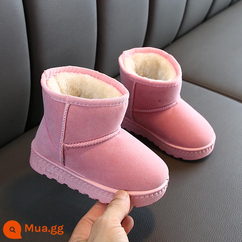 Bộ mã bị hỏng giải phóng mặt bằng trẻ em Boot Boy Boy Boy Booth Boots dày 3-7 trẻ em thêm giày cotton phía tây mùa đông chống trượt 9 - Giày đi tuyết màu hồng/1753