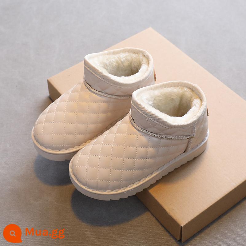 Bộ mã bị hỏng giải phóng mặt bằng trẻ em Boot Boy Boy Boy Booth Boots dày 3-7 trẻ em thêm giày cotton phía tây mùa đông chống trượt 9 - Giày đi tuyết màu trắng nhạt/WL2101