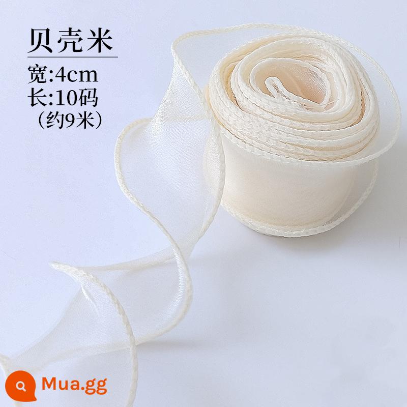 Nàng Tiên Cá Sợi Ruy Băng Hộp Bánh Bao Bì Sợi Tự Làm Nơ Ruy Băng Hoa Chất Liệu Sóng Áo Khoác Nơ Trang Trí - Sợi đuôi cá vỏ gạo 10m