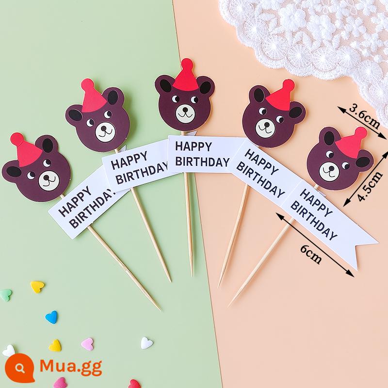 Hoạt hình dễ thương hình chú chó heo đầu heo trang trí bánh phô mai HBD cắm NGỌT Kem nến cắm thẻ - xanh đậm