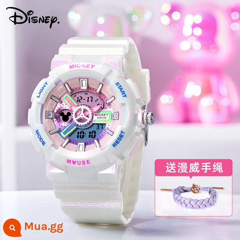 Disney doanh đồng hồ nữ học sinh THCS học sinh THPT nữ trẻ em đồng hồ điện tử chống nước học sinh tiểu học - Sứ trắng [chất liệu bóng được nâng cấp, dễ lau chùi hơn]