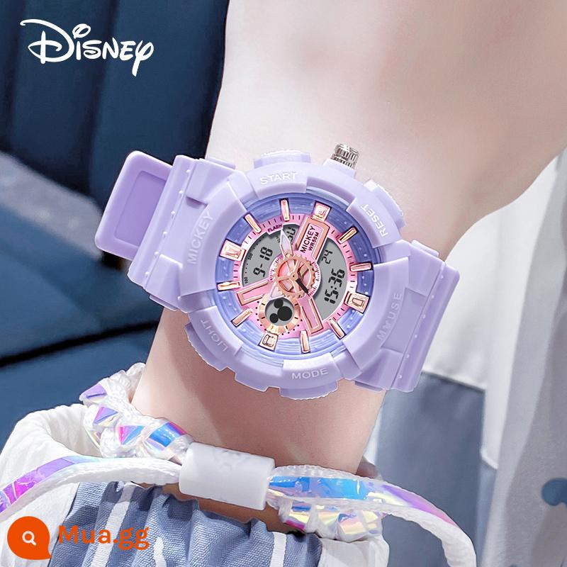 Đồng hồ điện tử Disney nữ học sinh thể thao cơ cô gái chống nước kỳ lân học sinh trung học cơ sở đồng hồ bé gái - Màu tím oải hương [bảo hành miễn phí chuyển động trong mười năm]