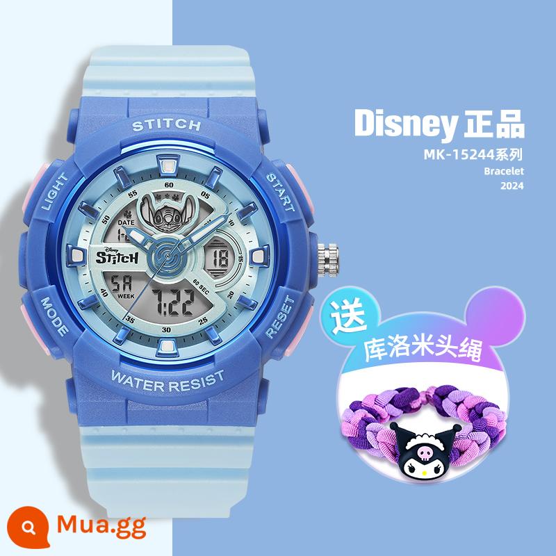 Đồng hồ điện tử Disney nữ học sinh thể thao cơ cô gái chống nước kỳ lân học sinh trung học cơ sở đồng hồ bé gái - Stitch-Children's Blue [Mẫu mới sắp ra mắt vào năm 2024]