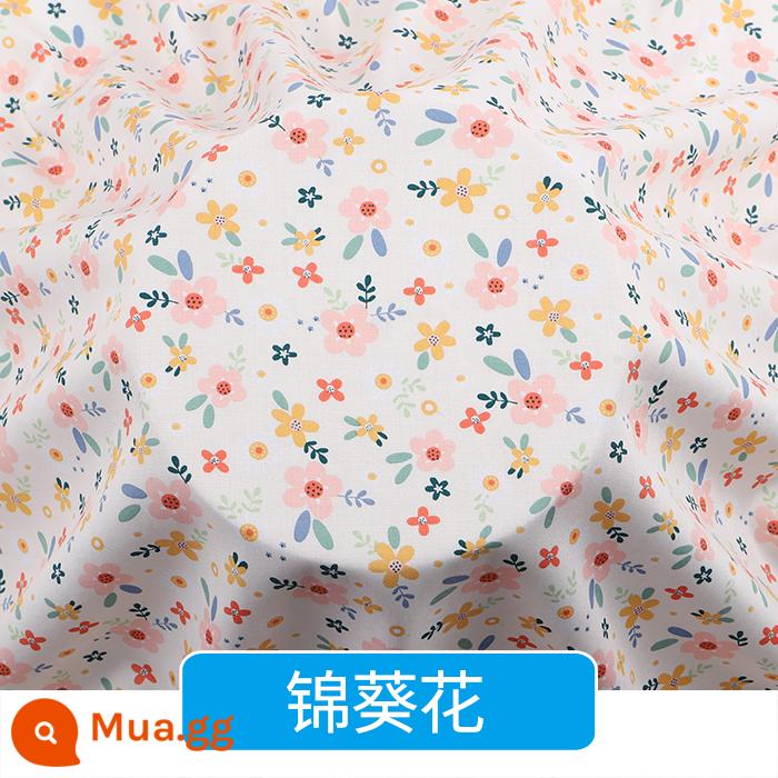 Bé Cotton Vải Lụa Siêu Mềm Mùa Hè Bộ Đồ Ngủ Vải Cho Bé Quần Áo Trẻ Em Cotton Lụa Rayon Vải Hoa Vỡ - Hoa cẩm quỳ màu xám đậm - nửa mét