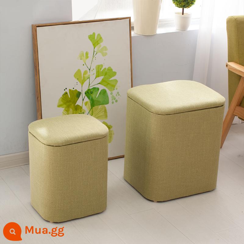 Đa Chức Năng Lưu Trữ Phân Gỗ Chắc Chắn Sofa Người Có Thể Ngồi Lưu Trữ Phân Nhà Cửa Tủ Ghế Nhỏ Hộp Mang Giày Ghế - vải màu xanh huỳnh quang